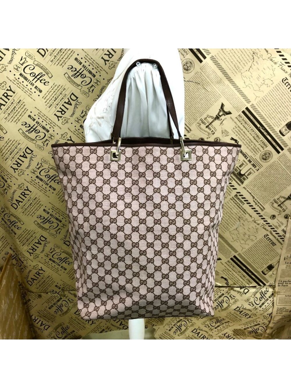 Gucci Tote Bag 3 Business Mothers GG Canvas